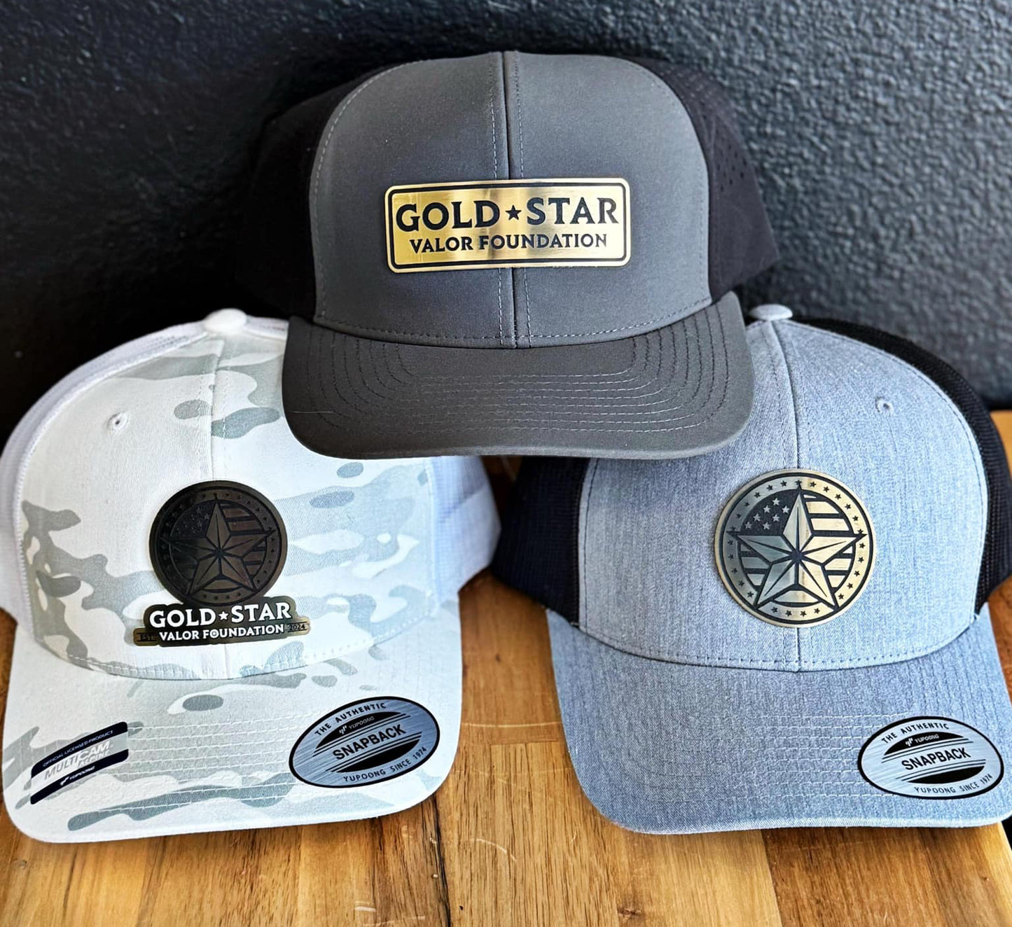 Gold Star Valor Foundation Hat - Gold/Black/White Acrylic