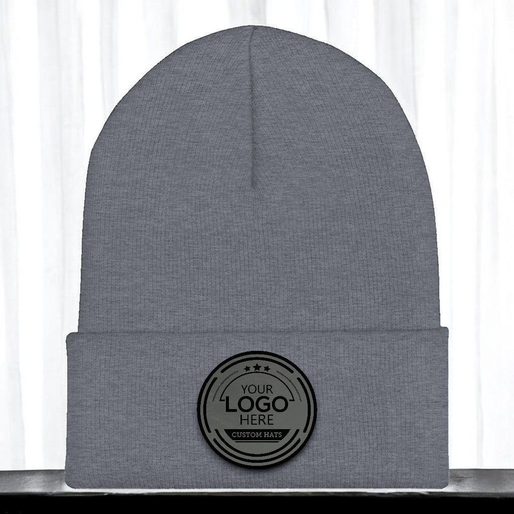 Charcoal/Black Premium Patch Beanie - CHOP Kustomz